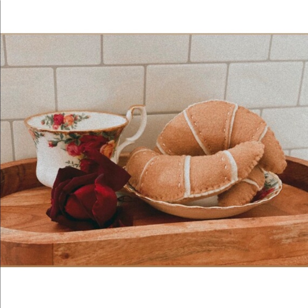 Handmade felt croissants